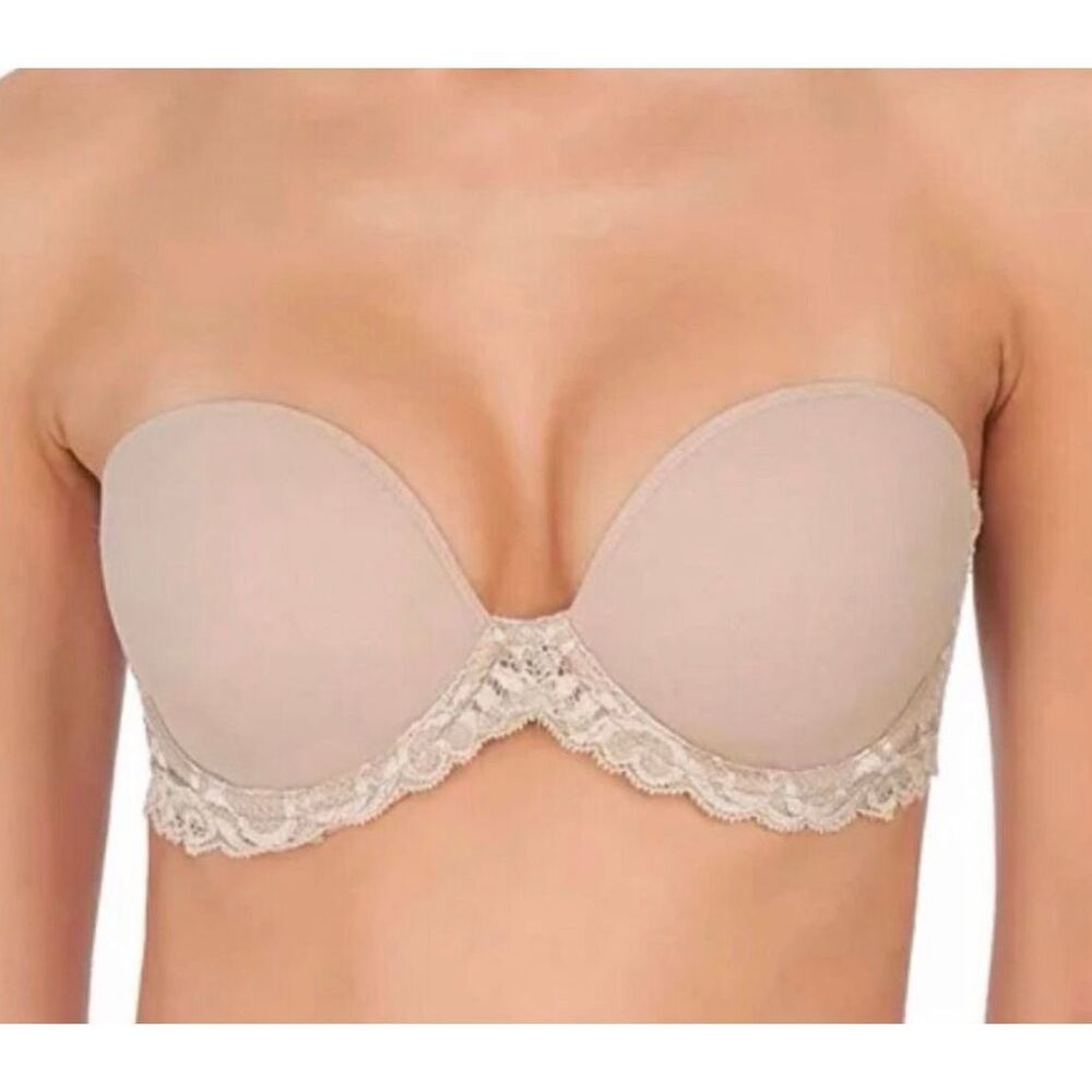 Natori Feathers Strapless Bra | 32D in Tan